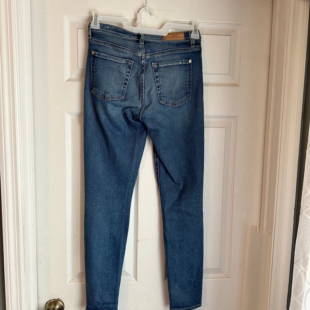 7 For All Mankind High Waist Ankle Skinny Blue Jean Size 28 Luxe Vintage Denim - Picture 5 of 7
